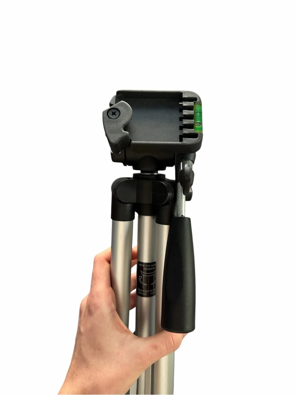 Sunpak Adjustable Aluminum Camera Tripod with Pan-Tilt Head & Bubble Level